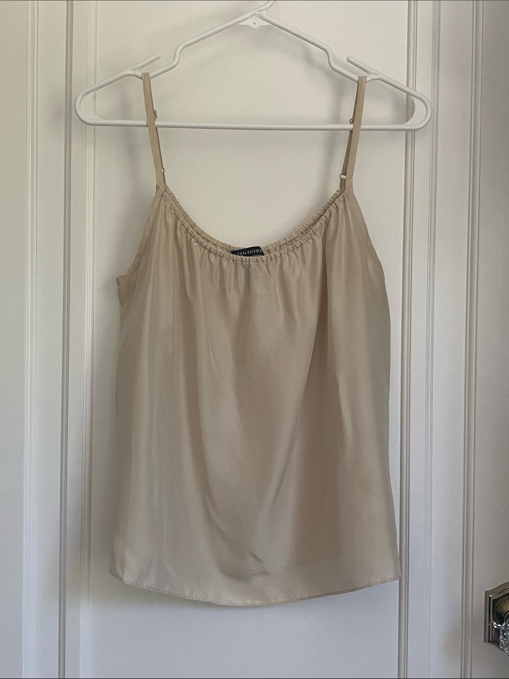 Eileen Fisher Cream Satin Cami and Pants Set - Picture 2 of 4